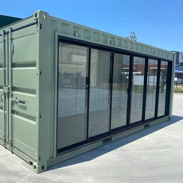 Ufficio container da 20 piedi modificato con porta a vetri e aria condizionata
