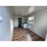 BÜROCONTAINER 6,00 X 2,40 M MIT TOILETTE, DUSCHE UND KÜCHE
